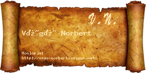 Vágó Norbert névjegykártya