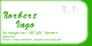 norbert vago business card